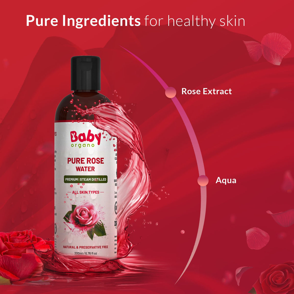 BabyOrgano Rose Water – Made with Pure Ingredients for Gentle Skincare