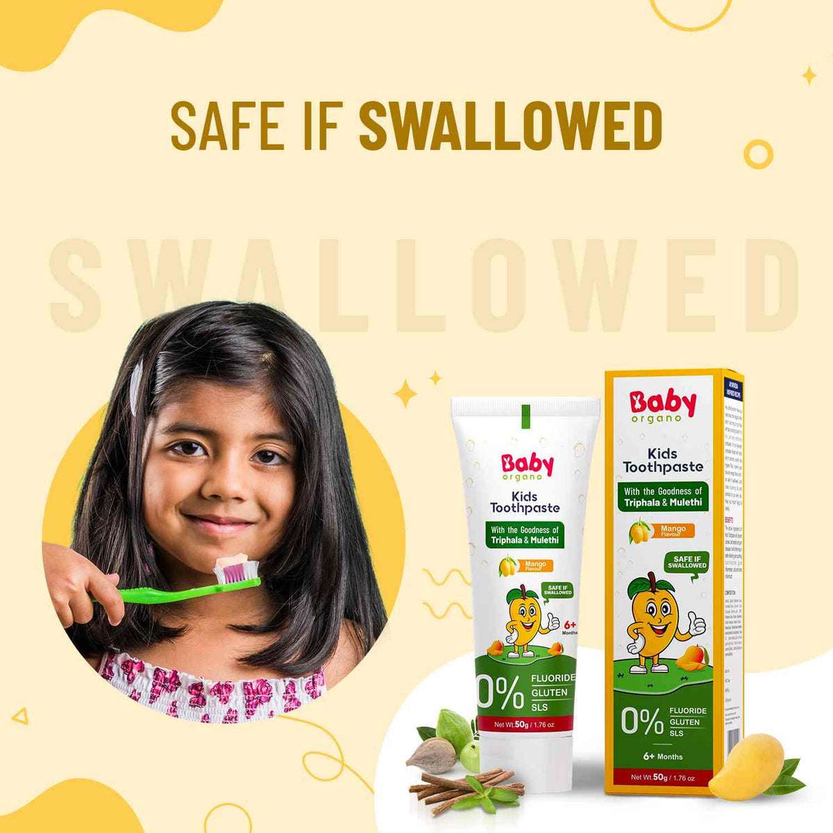 Kid's Toothpaste | Protection Against Cavities (6+ Months) | India's 1st Clinically Approved Herbal Toothpaste