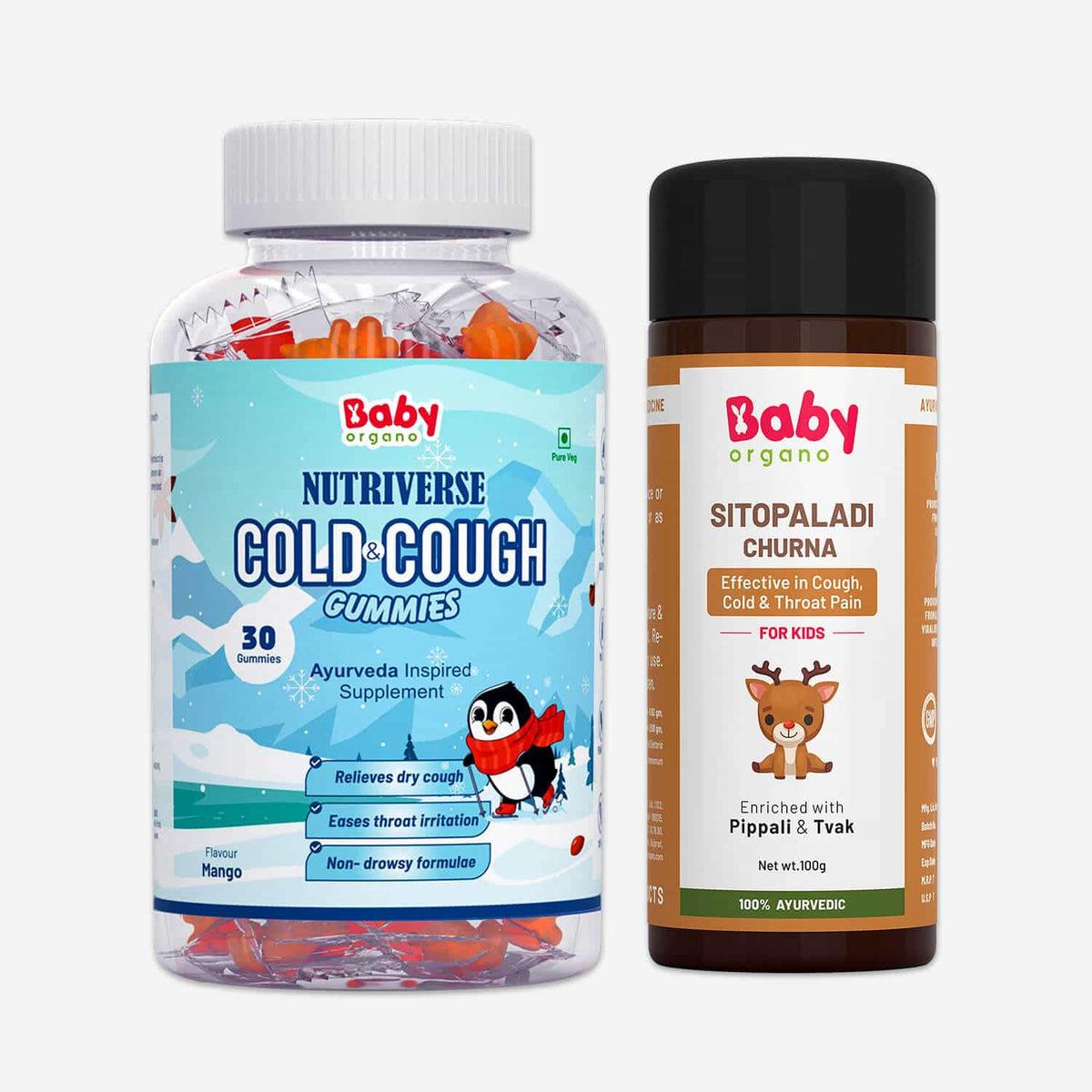 Natural Cold Care Combo for Kids |Nutriverse Cold & Cough Gummies + Sitopaladi Churna