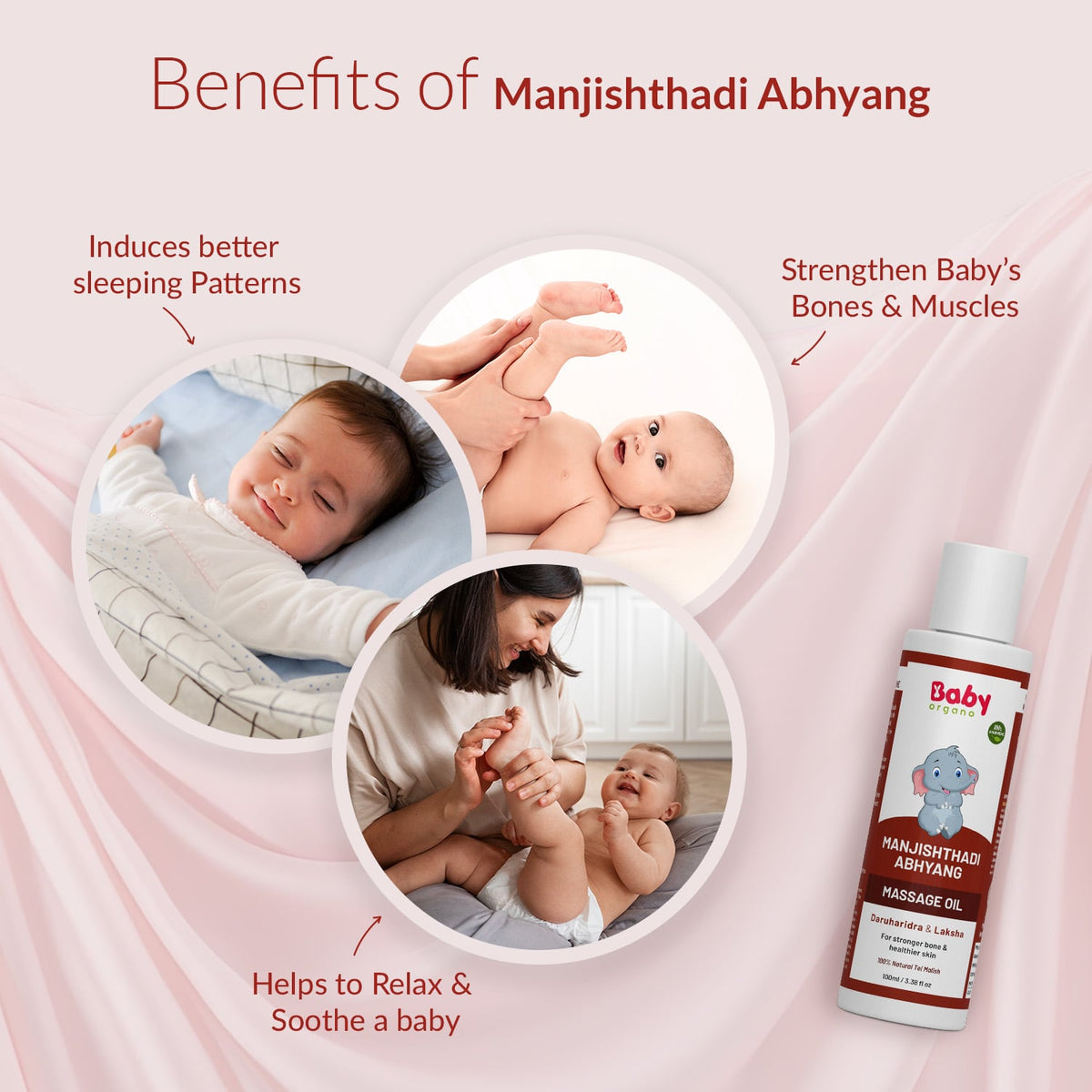 Manjishthadi Abhyang Baby Massage Oil |For stronger bone & healthier skin