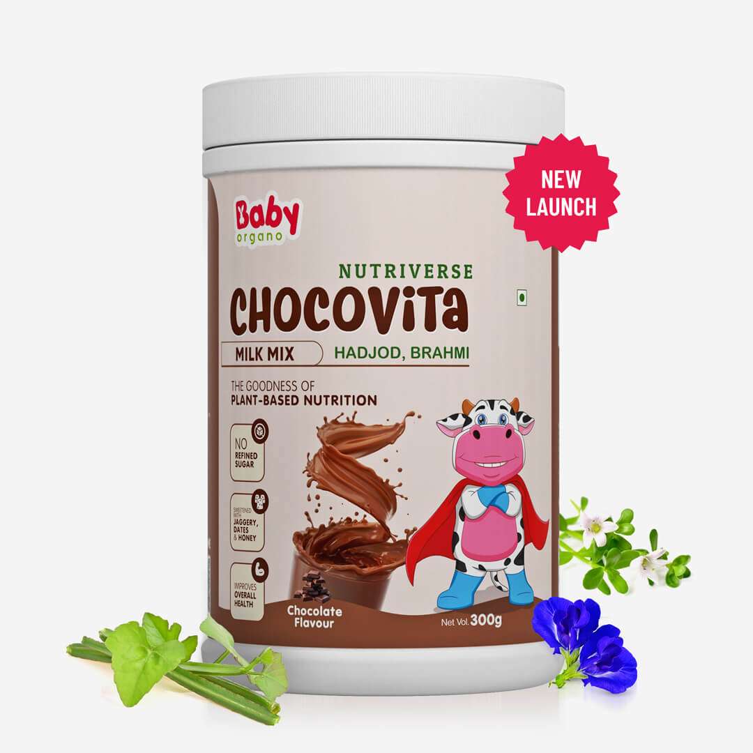 Nutriverse Chocovita Milk Mix | 8+ Herbs like Hadjod | Strengthens bones & muscles | Chocolate Flavor | 2+ Years