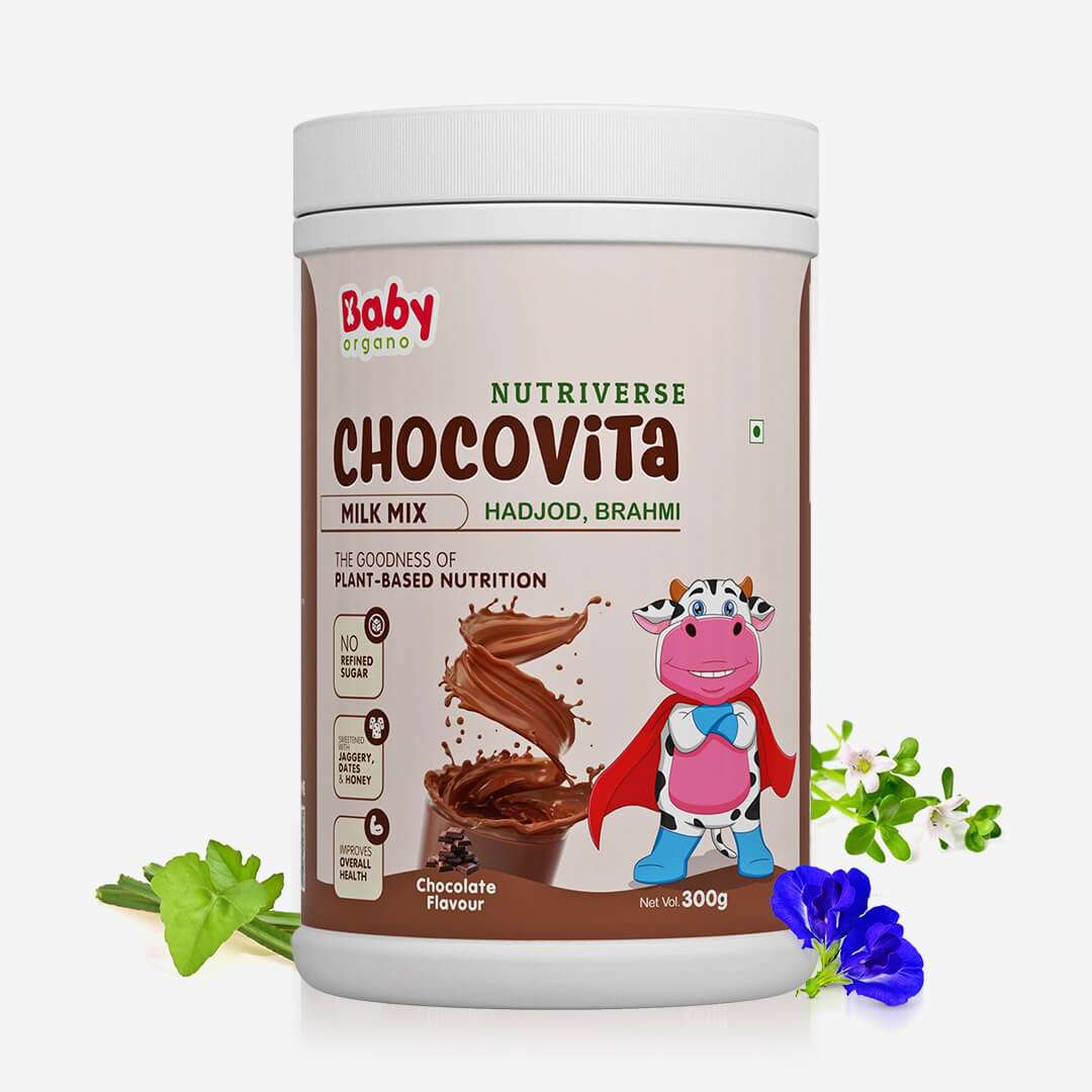 Nutriverse Chocovita Milk Mix | 8+ Herbs like Hadjod | Strengthens bones & muscles | Supports growth | Chocolate Flavor