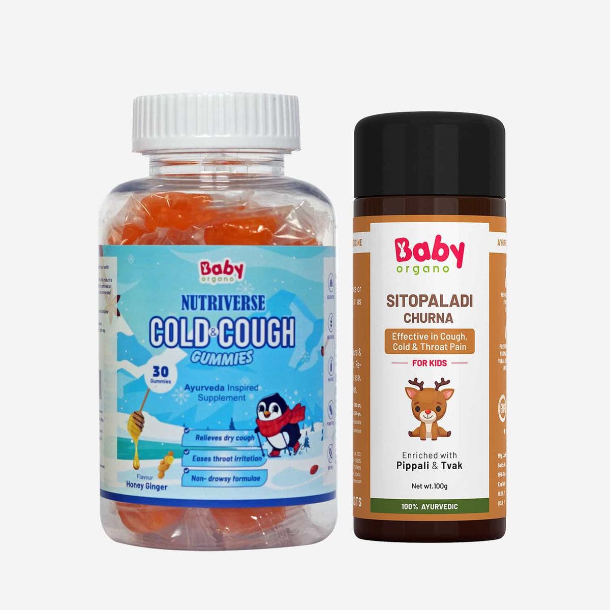 Natural Cold Care Combo for Kids |Nutriverse Cold & Cough Gummies + Sitopaladi Churna