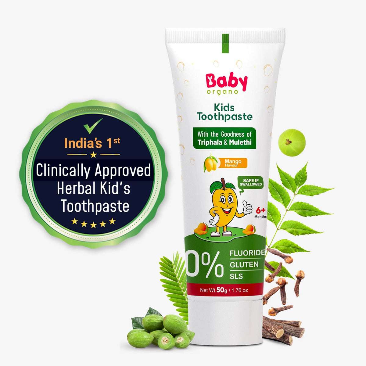 Kid's Toothpaste | Protection Against Cavities (6+ Months) | India's 1st Clinically Approved Herbal Toothpaste